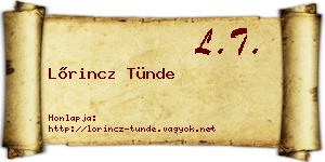 Lőrincz Tünde névjegykártya