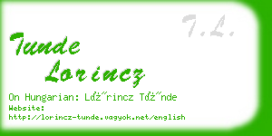 tunde lorincz business card